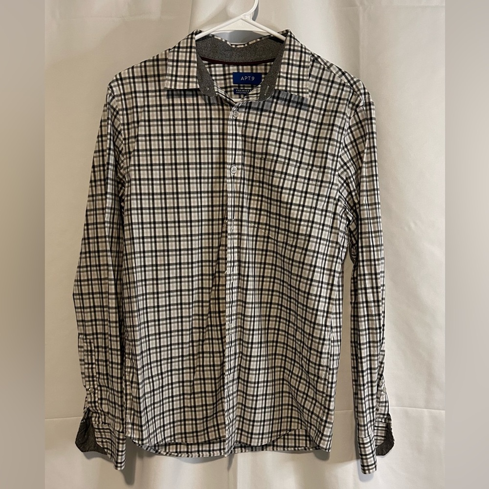 Men’s Apt.9 Small Premier Flex Untucked Fit Casual Long Sleeve Button Down